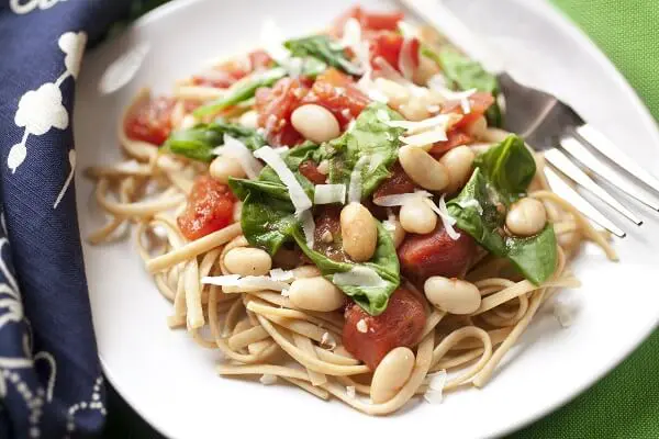 wic recipe pasta spinach tomatoes and beans