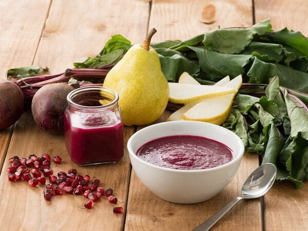 Beets, Pear & Pomegranate Puree