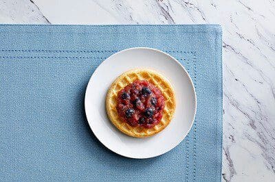 Apple Berry Topped Waffles