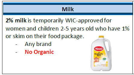 Expanded Milk options