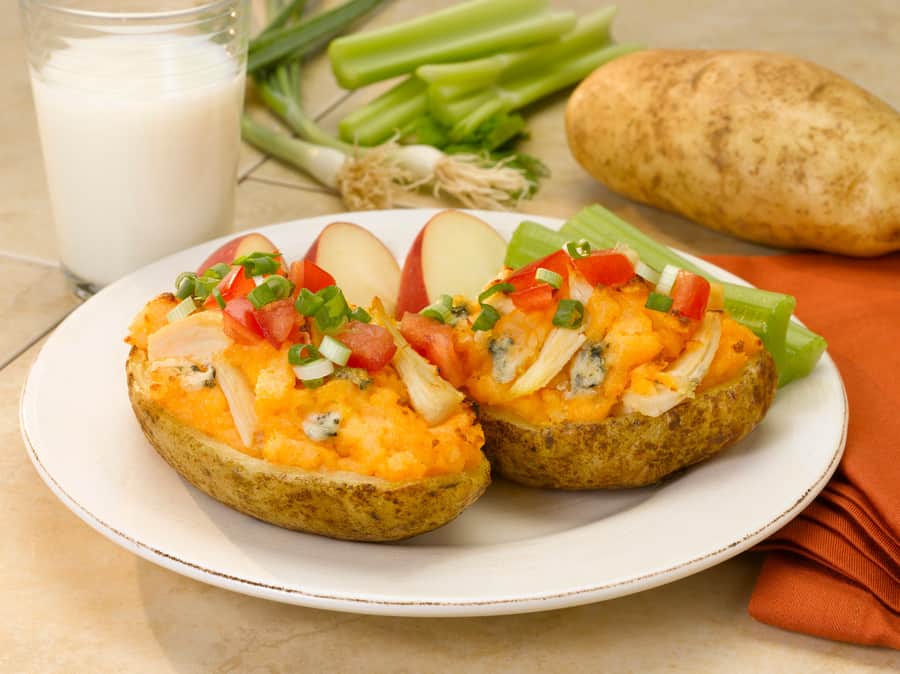 Buffalo Chicken Potato Skins