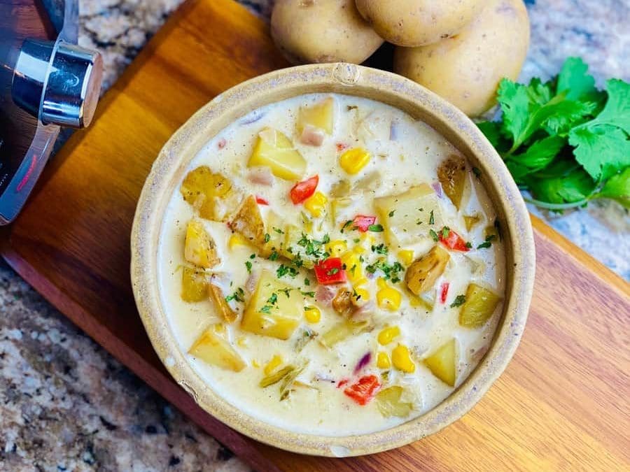 Green Chili, Corn and Potato Chowder