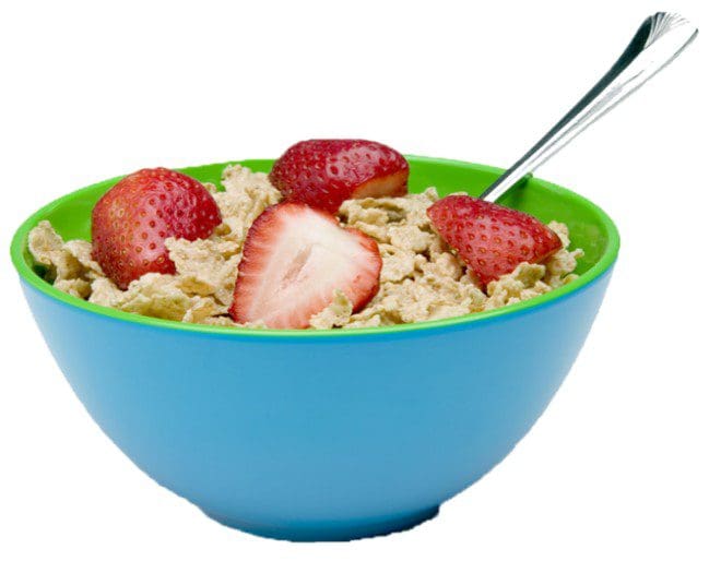 Cold cereal in bowl