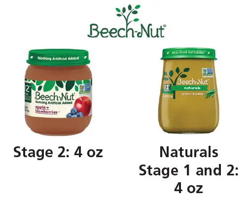 Beechnut stage 2:4oz Naturals stage 1 and 2: 4 oz