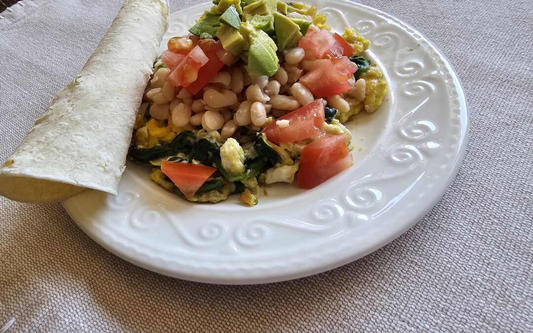 Breakfast Bowl with Beans, Eggs and Avocado