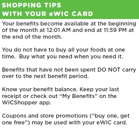 PA WIC Shopping tips