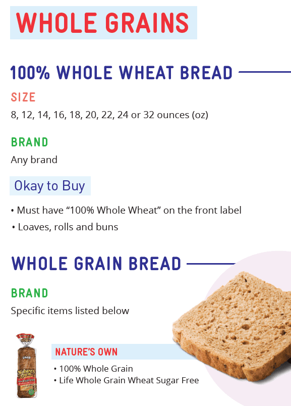 CO WIC whole grains