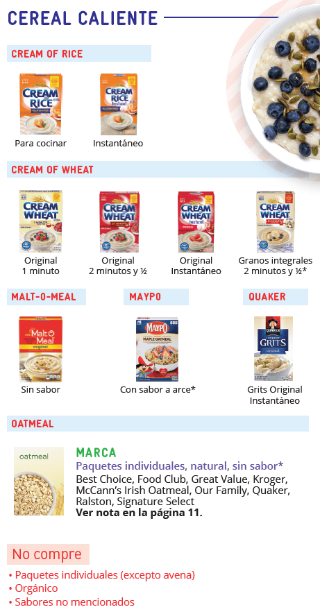 CO WIC cereales