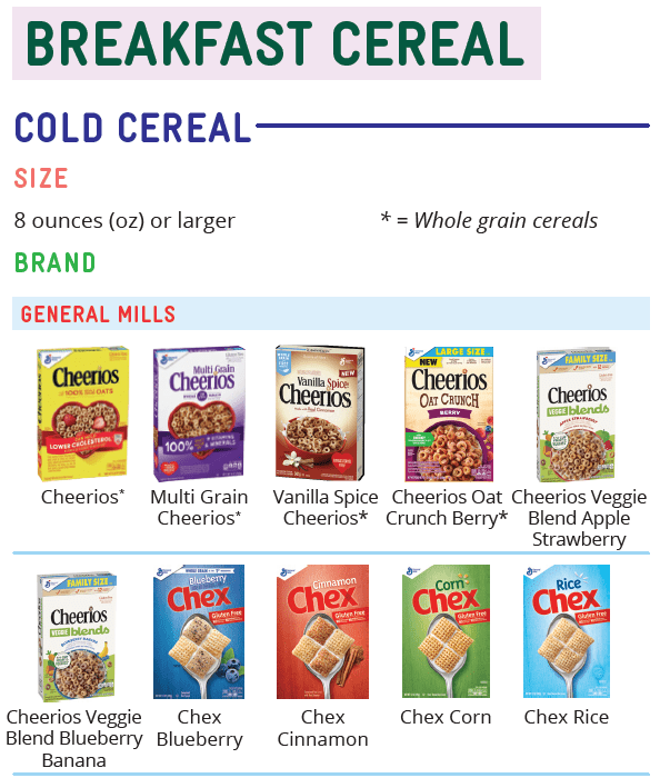 CO WIC cereal