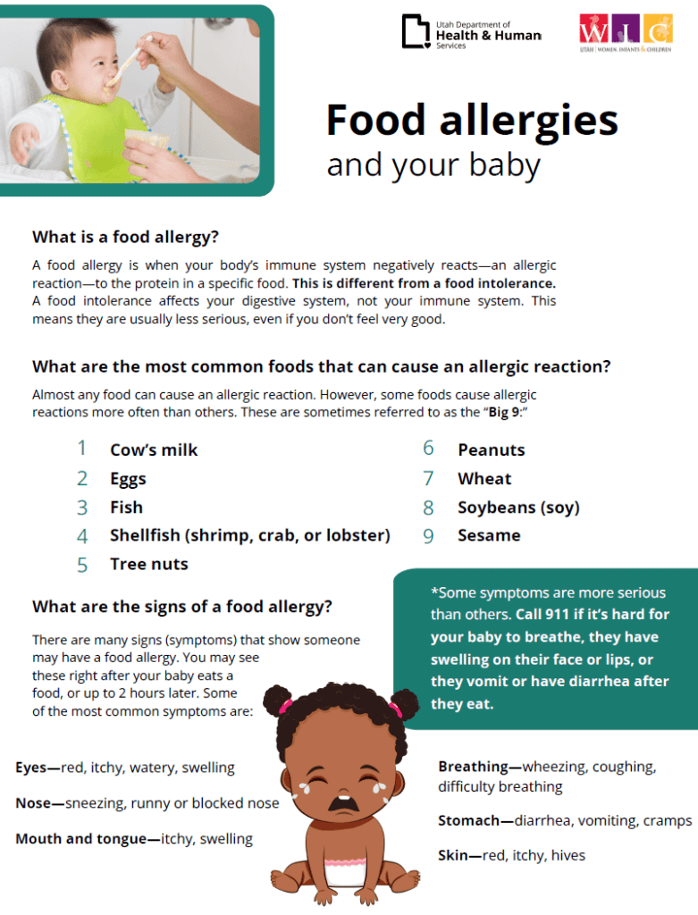 UT WIC •	Food allergies and your baby 