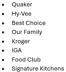 NE WIC image of hot cereal brands