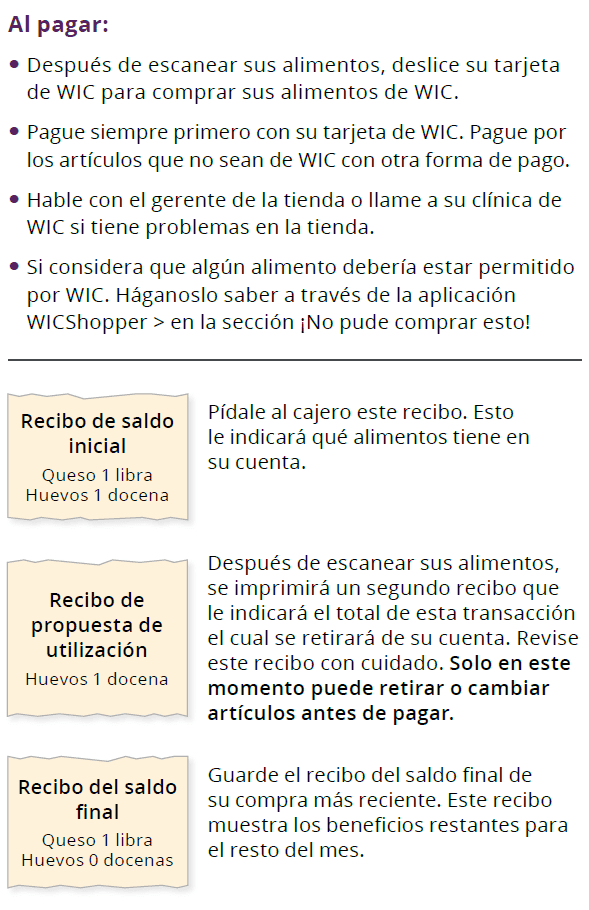 UT WIC image Cómo usar su tarjeta WIC