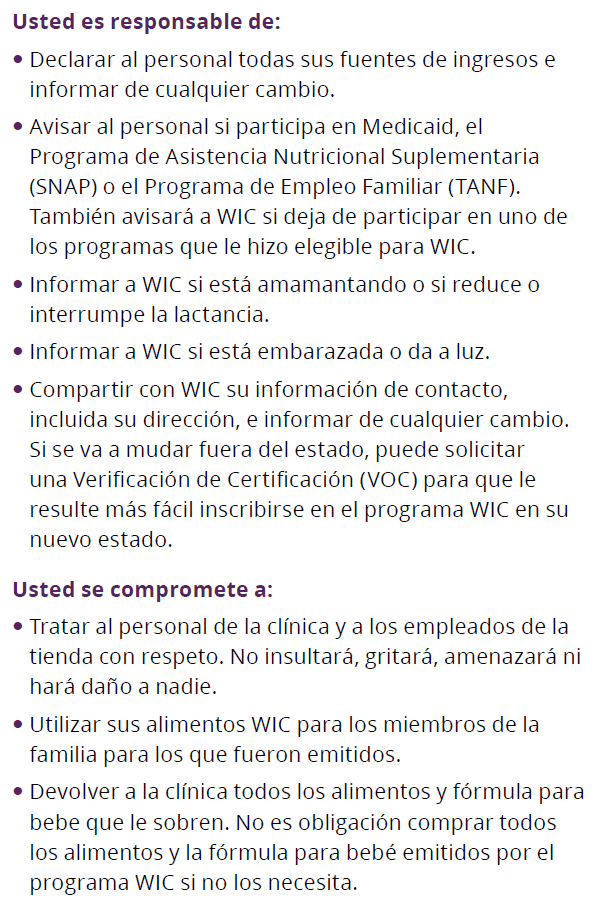 UT WIC Sus derechos y responsabilidades