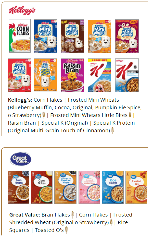 UT WIC cereal