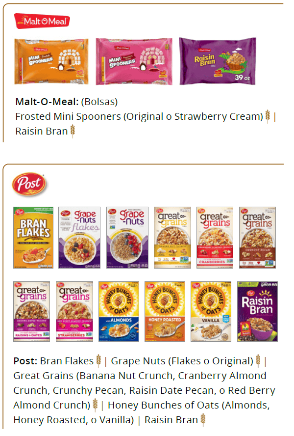 UT WIC cereal
