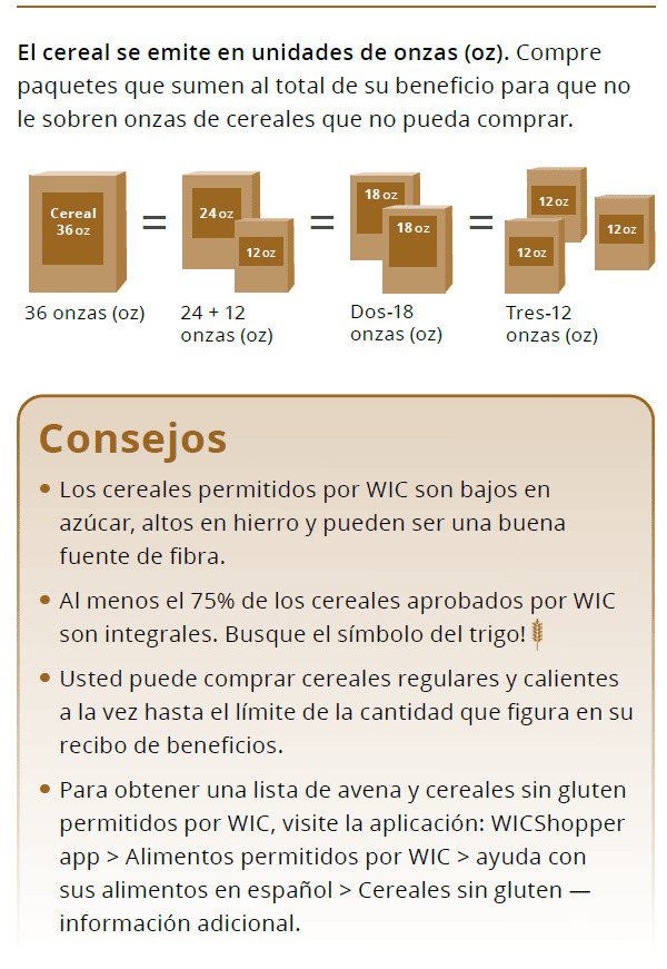 UT WIC cereal