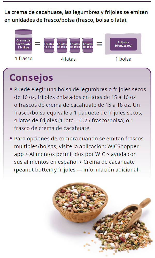 UT WIC Crema de cacahuate y frijoles/legumbres