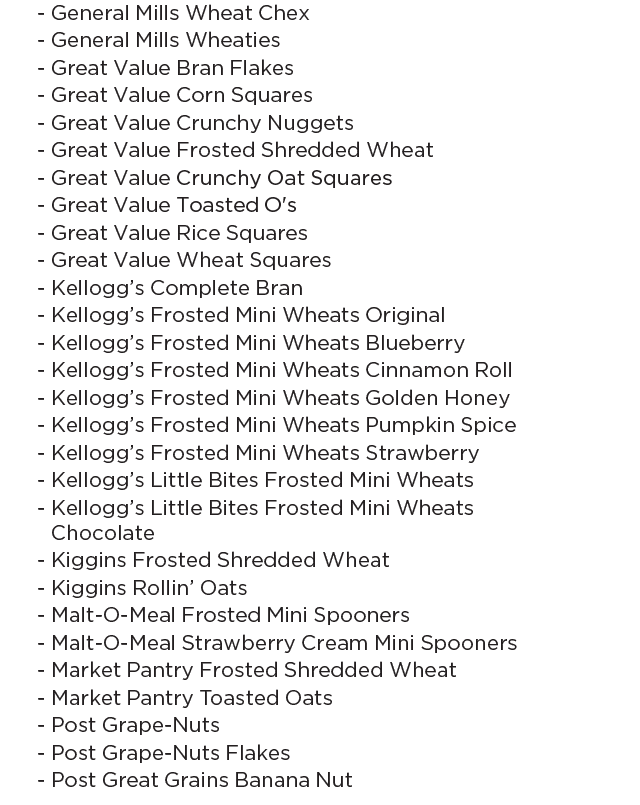 Chickasaw WIC cereal