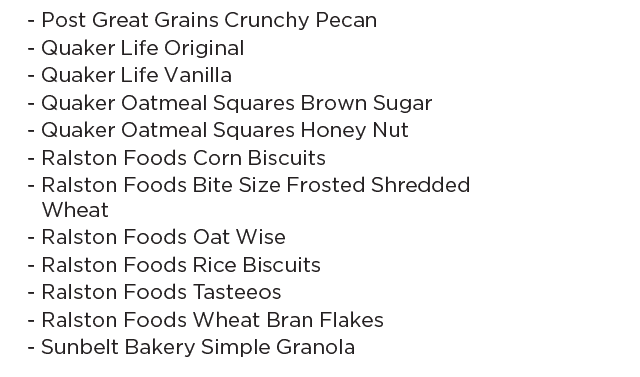 Chickasaw WIC cereal
