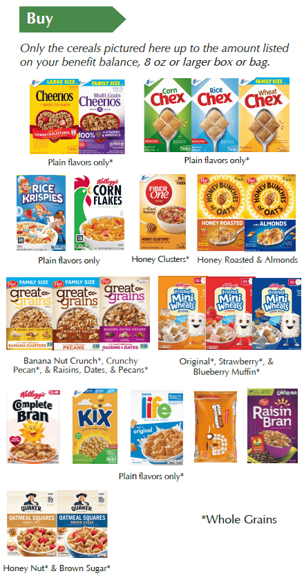 ID WIC food list cereal