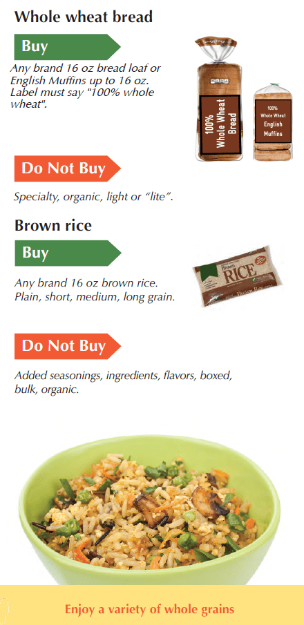 ID WIC food list whole grains