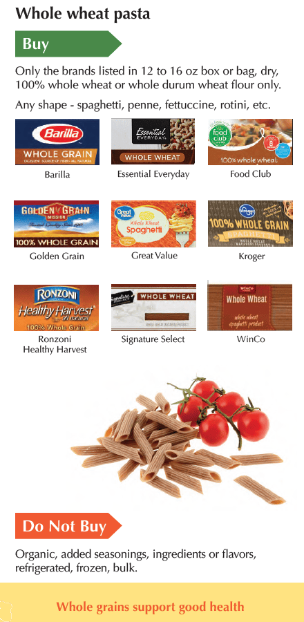 ID WIC food list whole grains