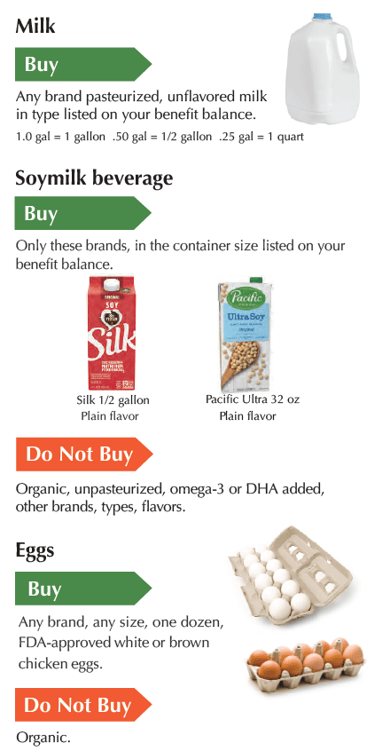 ID WIC food list milk and soy milk
