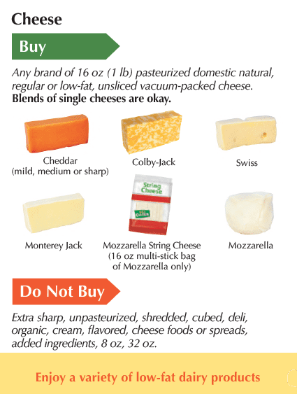 ID WIC food list cheese