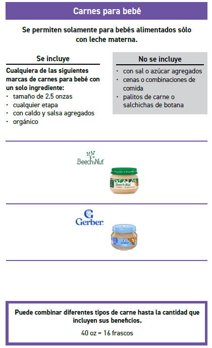 ITCA WIC Alimentos para bebes