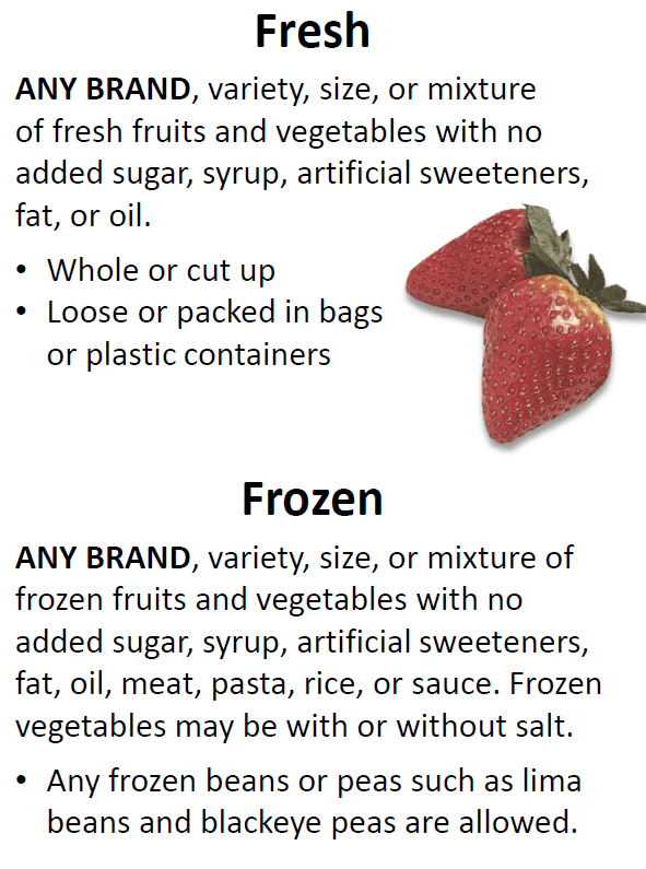 NH WIC fruits and vegetables