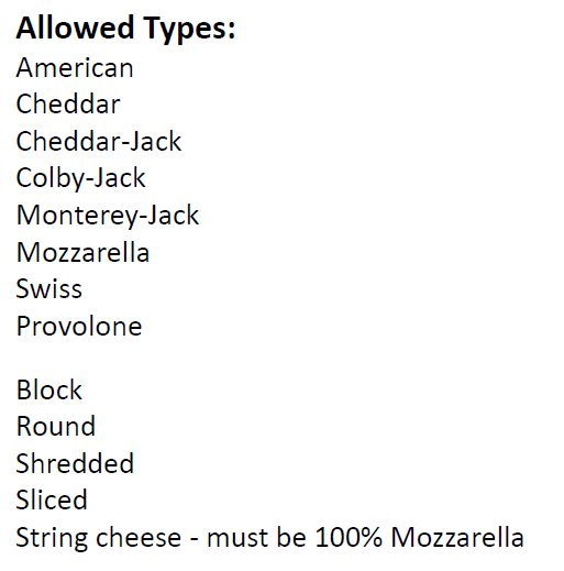 NH WIC Cheese