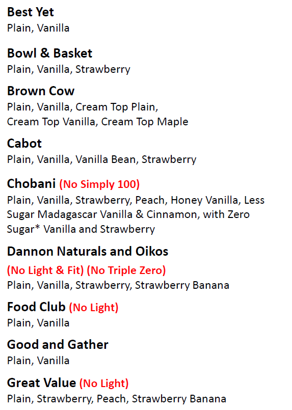 NH WIC yogurt