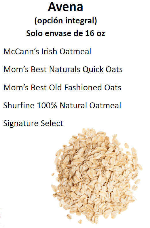 NH WIC Arroz integral, Avena y Pasta de trigo integral