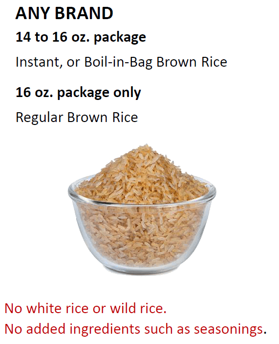 NH WIC Brown Rice, Oatmeal and Whole Wheat Pasta