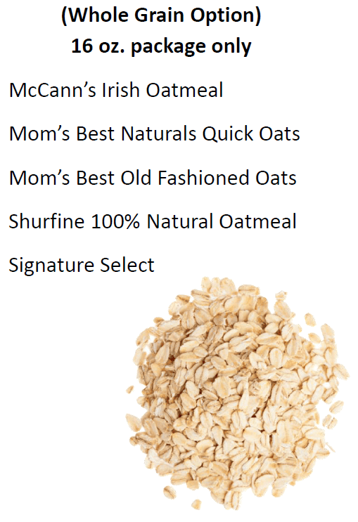 NH WIC Brown Rice, Oatmeal and Whole Wheat Pasta