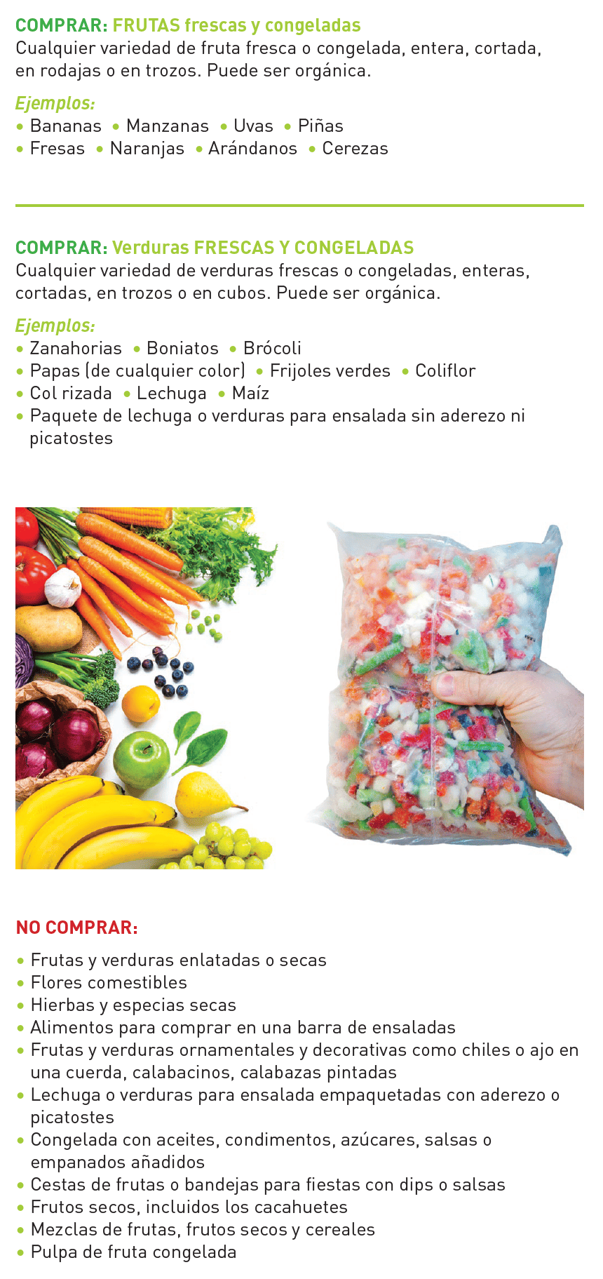 AL WIC Frutas y Verduras imagen