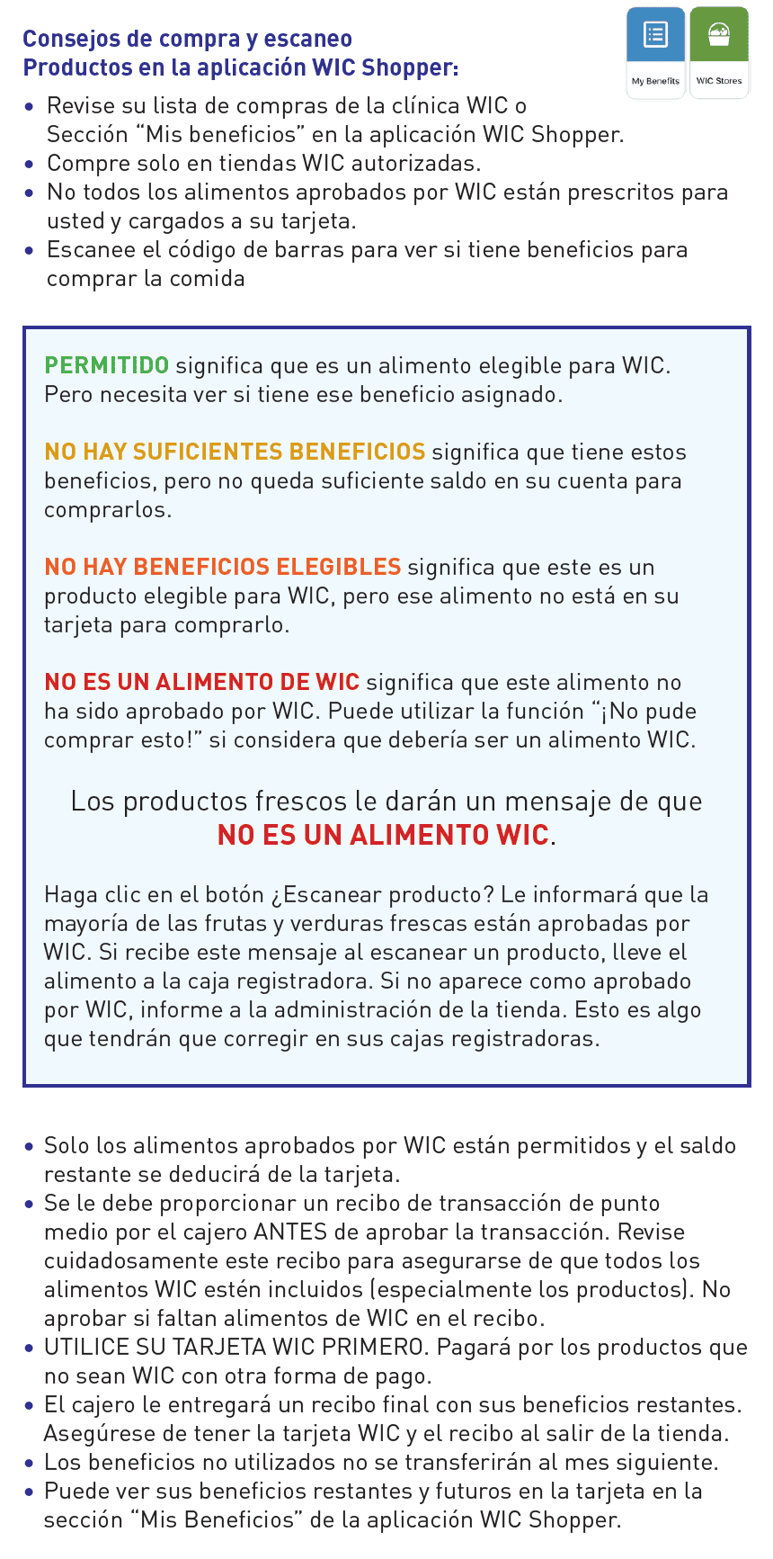 AL WIC Consejos de Compras imagen