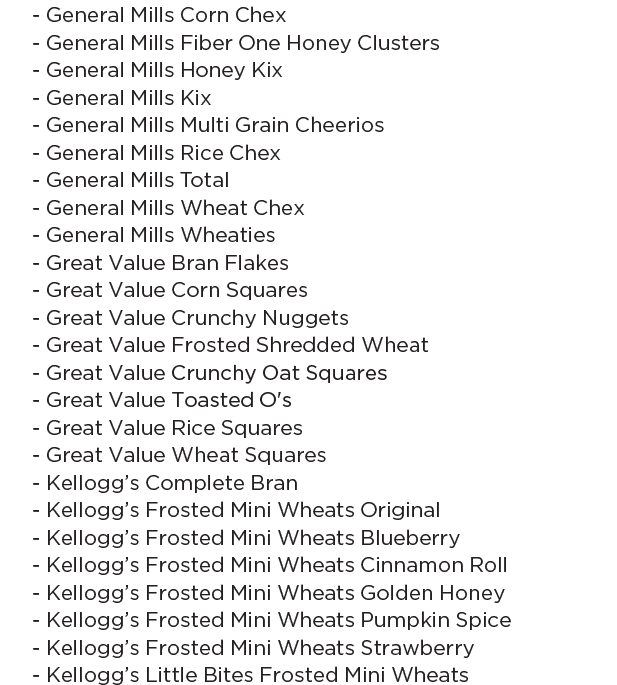 Chickasaw WIC cereal image