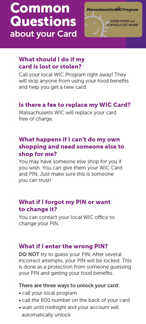 MA WIC common questions image