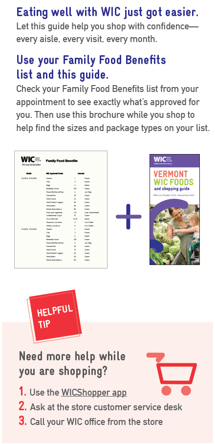 VT WIC Eating well with WIC image