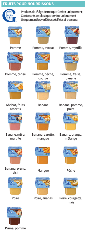 OH WIC ALIMENTS POUR NOURRISSONS