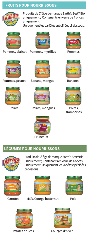 OH WIC ALIMENTS POUR NOURRISSONS