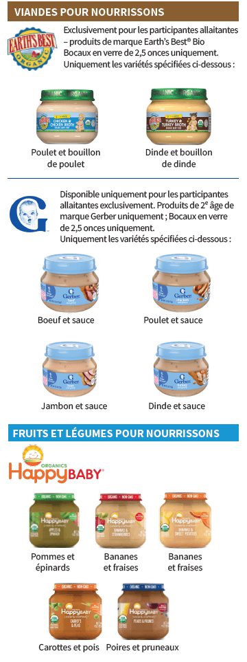 OH WIC ALIMENTS POUR NOURRISSONS