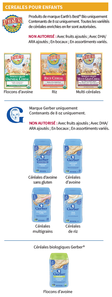 OH WIC ALIMENTS POUR NOURRISSONS
