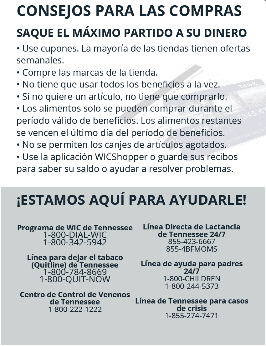 TN WIC INFORMACIÓN IMPORTANTE imagen