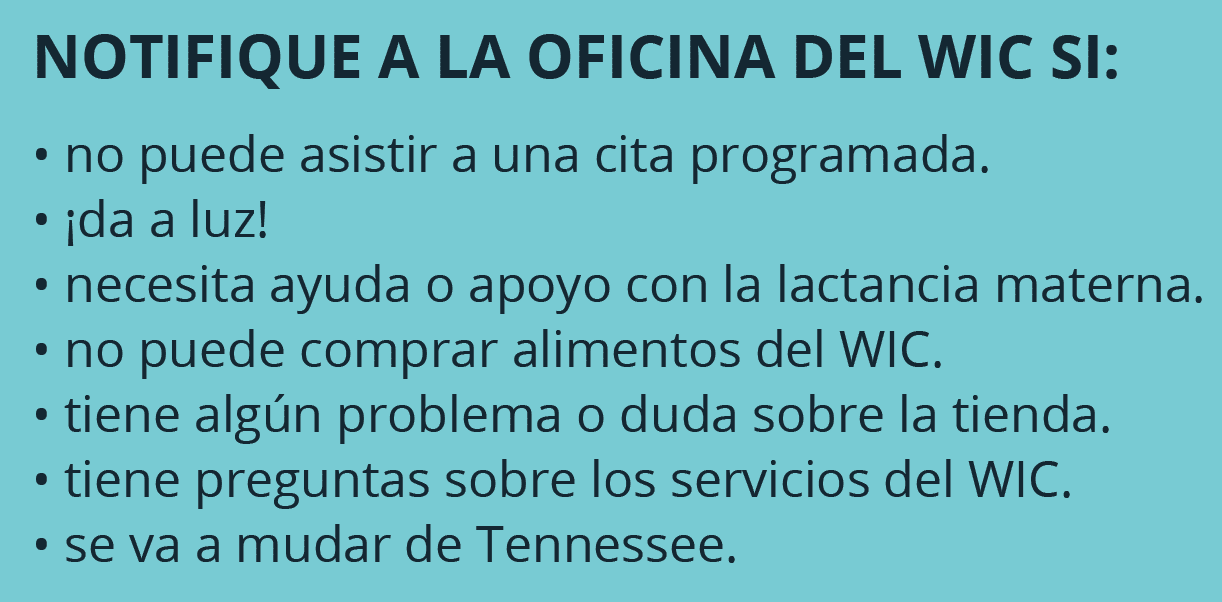 TN WIC INFORMACIÓN IMPORTANTE imagen