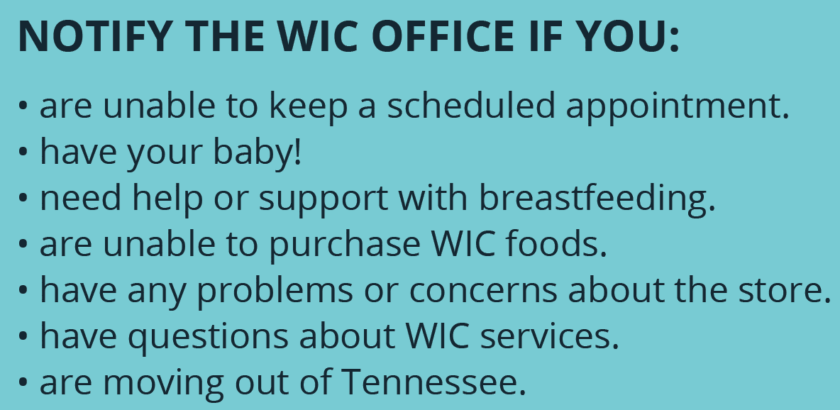 TN WIC Important Information image