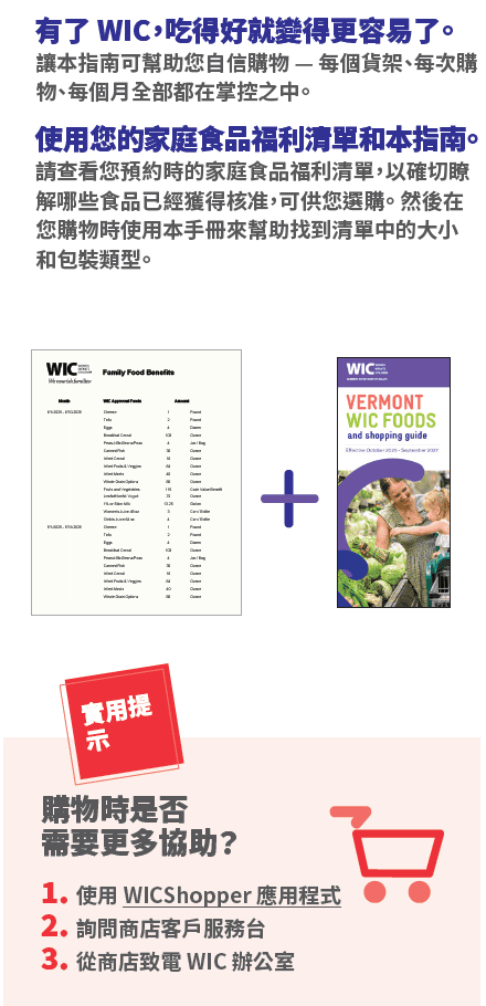 VT WIC 有了 WIC，吃得好就變得更容易了。