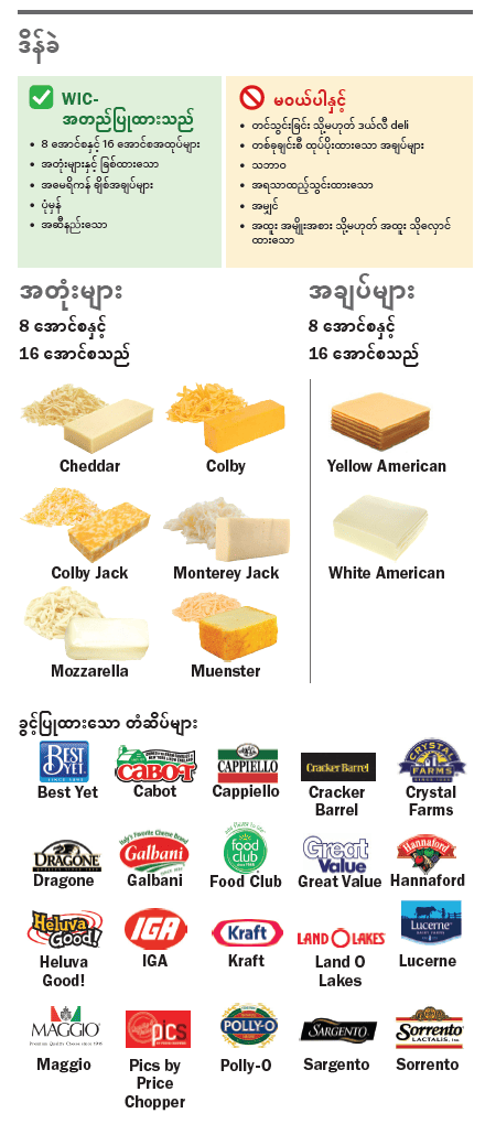 VT WIC ဒိန်ခဲနှင့်ဥ