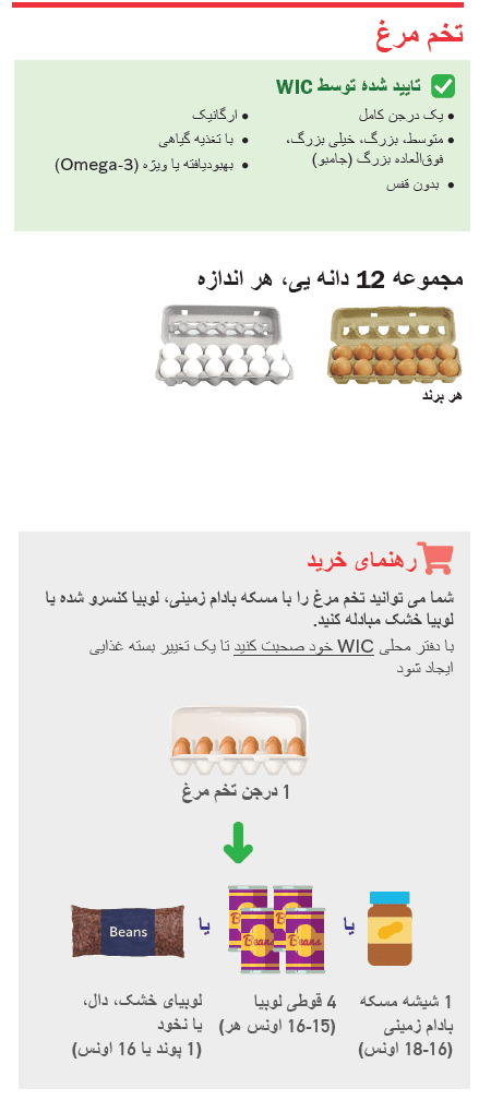 VT WIC پنیر و تخم مرغ image